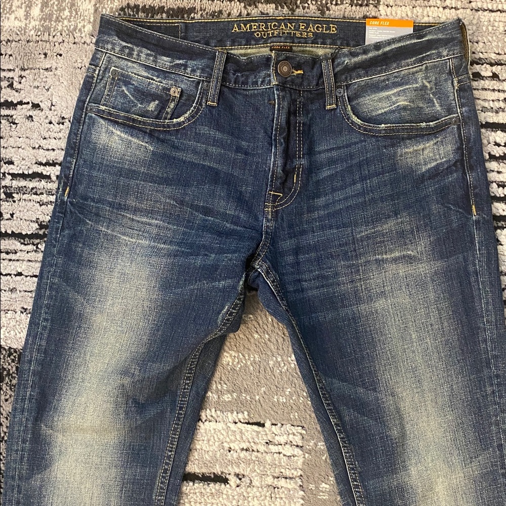 New Men’s American Eagle Core Flex Skinny Jeans 34 x 30 - Picture 2 of 8